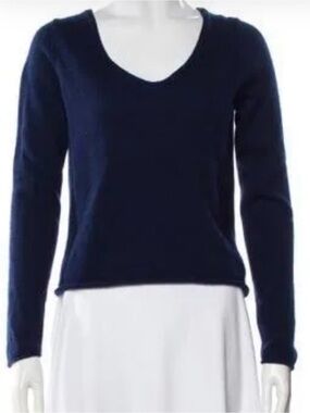 NakedCashmere Navy Scoop Neck Long-Sleeve cashmere sweater